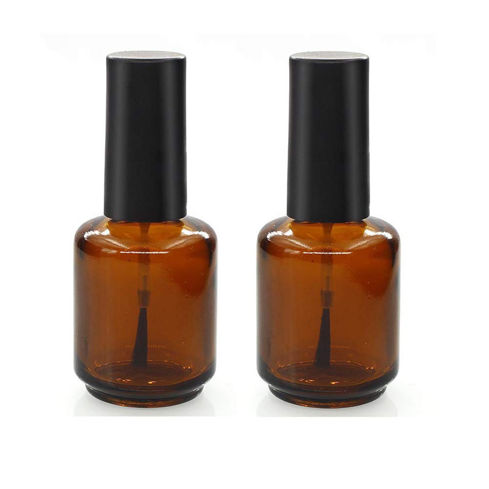 China Cheap price Cosmetics Cream Glass Bottles And Jars - Amber Glass Gel Nail Polish Bottle with Black cap and Brush – Highend