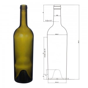 Unique Design 750ml 880g Cork Finished Wide Shoulder Glass Red Wine Bottle Bordeaux Bottle