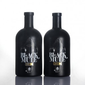 Factory wholesale Glass Woozy Bottles  Custom logo cork top 500ml 750 ml glass liquor vodka matte black bottle – Highend