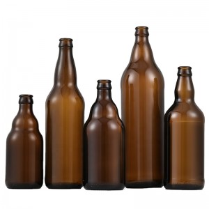 Well-designed Amber Boston Round Bottles - Empty 330ml 500ml 640ml 1000ml amber clear blue glass beer bottle – Highend