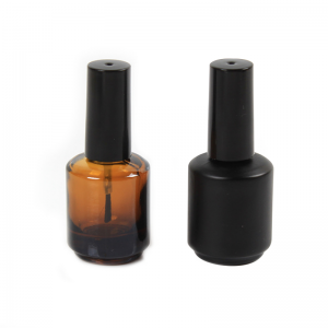 5ml 7ml 9ml 10ml 11ml 13ml 14ml 17ml frosted matte black empty glass uv gel nail polish bottle with brush