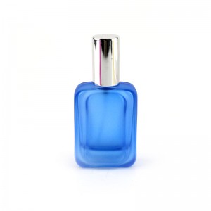 Blue glass perfume bottle 20ml with screw cap
