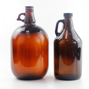 1 Gallon 3 Liter Empty Giant California Amber Glass Liquor Beer Wine Bottle