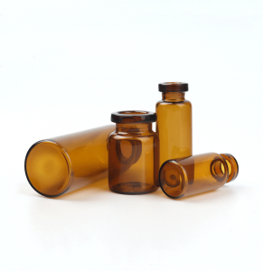 Injection Pharmaceutical Glass Bottles With Rubber Stopper And Aluminum Cap