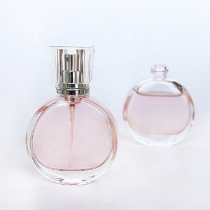 25ml 30ml 50ml Empty Flint Glass Flat Refillable Perfume Bottles With Spray Atomizer