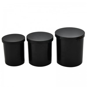 10oz matte black candle jar glass candle holder with lids and gift box