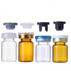 Injection Pharmaceutical Glass Bottles With Rubber Stopper And Aluminum Cap