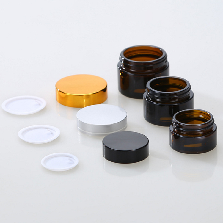 Bottom price Quartz Perfume Bottle - Amber Glass Cream Container 7ml 15ml 20ml 30ml 50ml 100ml for Cosmetic Packaging – Highend
