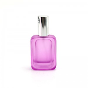 Purple color glass perfume bottle 20ml with silver screw cap
