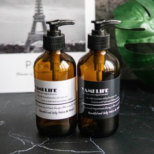 8OZ 16OZ Amber Glass Hand Liquid Soap Dispenser Pump Bottle