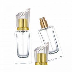 50ml irregular gold cap glass perfume bottle in stock