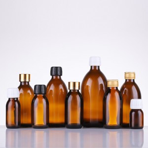 200ml 250ml amber glass bottle for syrup glass medicine bottle