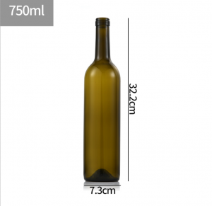 750ml round green empty champagne bottle wholesale