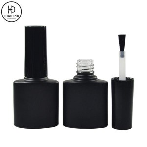 8ml Black Oval Empty Gel Nail Polish Glass Bottle with Brush