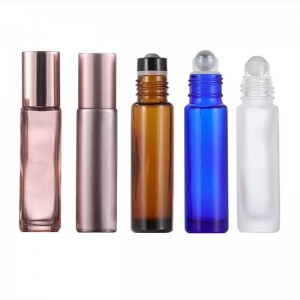 Luxury Roll On Glass Bottles for Essential Oil Packaging Electroplated Colorful Roller Bottles