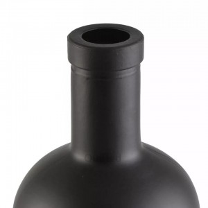 1000ml matte black thick bottom glass wine bottle vodka bottle with stopper