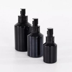 Matte black UV Frosted Spray glass Lotion Serum Cream packaging bottle 15ml 30ml 60ml 125ml