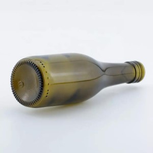 187ml antique green small glass burgundy wine bottle with aluminum screw cap