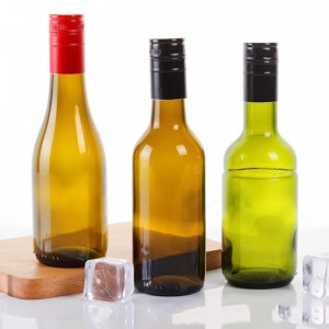 Small 187ml Empty Green Clear Wine Bottle Screw Top Mini Glass Wine Bottle