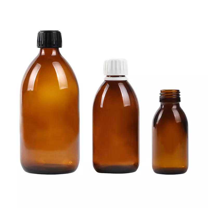 High definition 64 Oz Water Bottle With Straw - Wholesale empty cough syrup bottles Amber glass bottle syrup bottle DIN28mm – Highend
