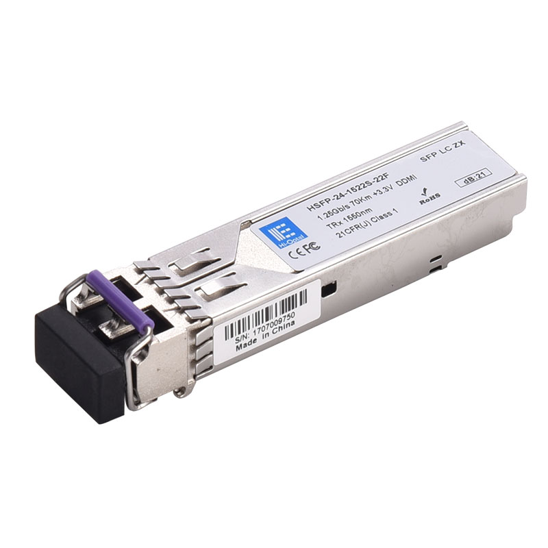 1000BASE-ZX SFP 1550nm 70km Hi-Optel HSFP-24-1522S-22F module Featured Image