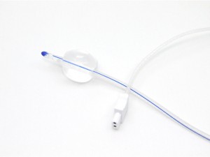 Silicone foley catheter with temperature sensor