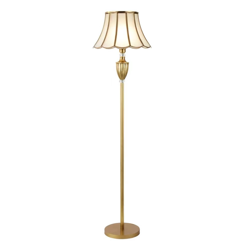 HITECDAD Traditional Floor Lamp Classic Standing Lamp Brass Vintage Tall Pole Lamp for Living Room Bedroom Office