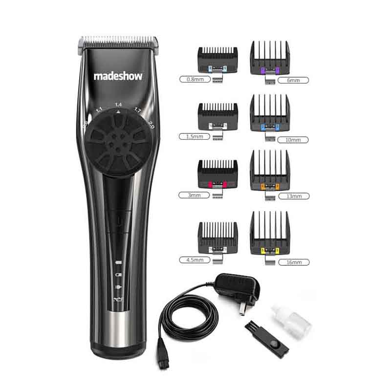MadeShow M2+ Professional Oil Head Trimmer Electroplated metal body T-shaped stainless steel Fixed Blade Titanium-plated Ceramic Moving Hair clipper