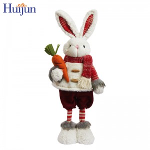 Hiasan Anak Patung Easter Bunny Sumbat Merah Lelaki dan Perempuan Tersuai
