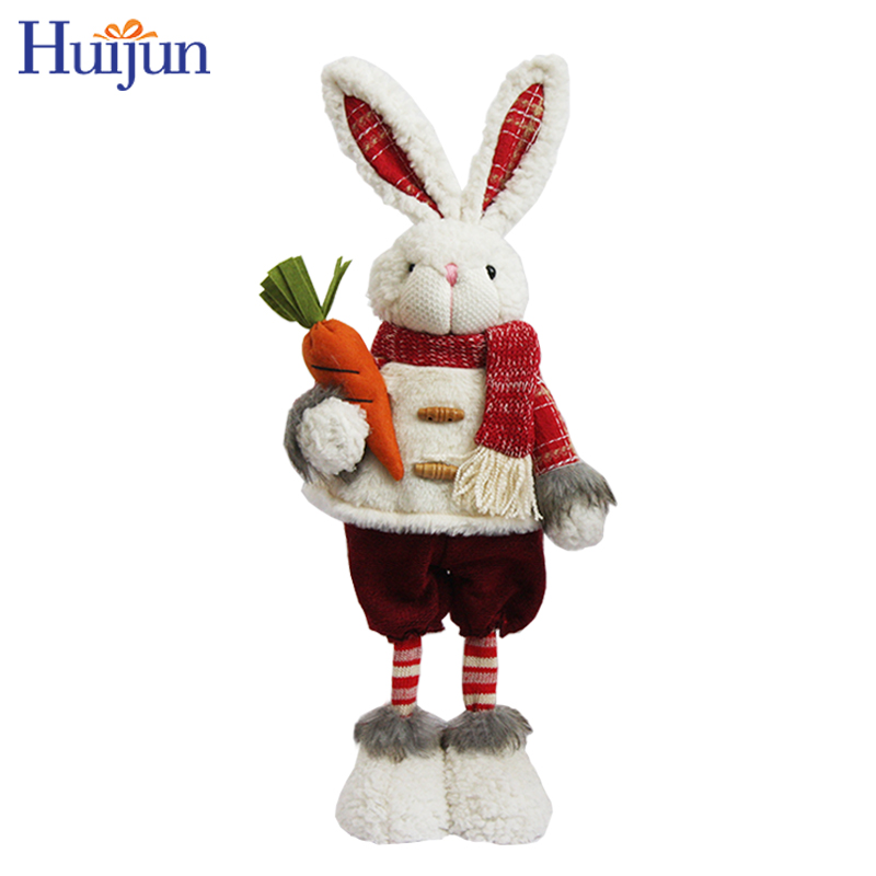 Décoration personnalisée de poupée de lapin de Pâques en peluche rouge garçon et fille