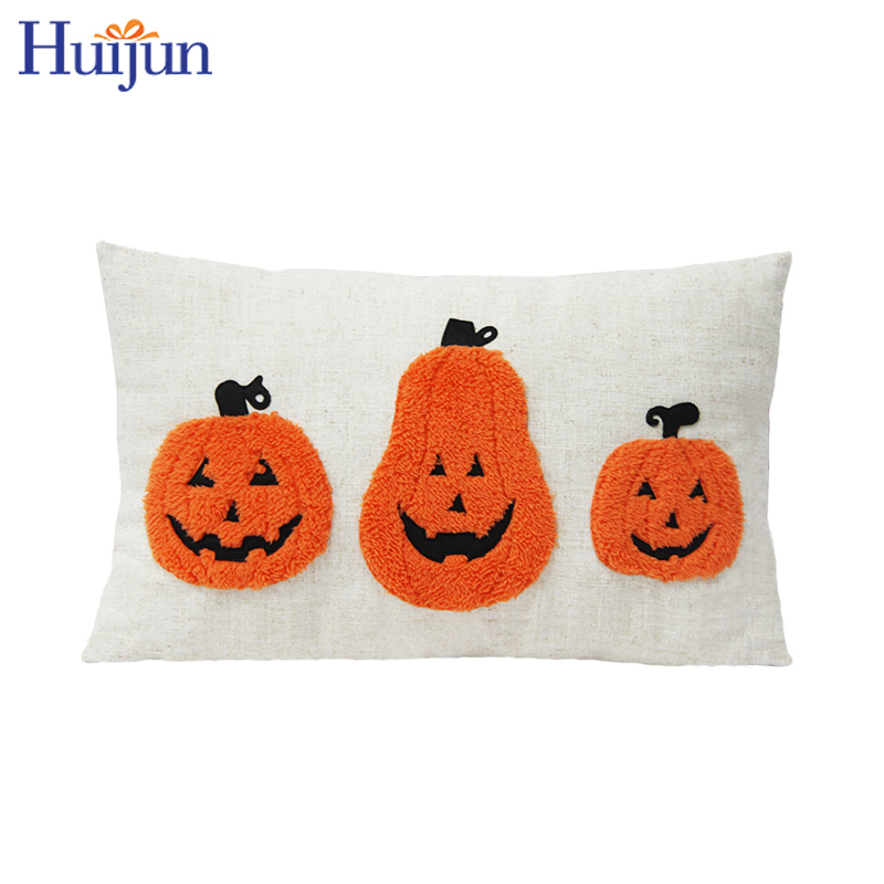Decorative Rectangler Halloween Pillowcase Cushion Cover with Pumpkin Pattern For Sofa & Couch Back Support