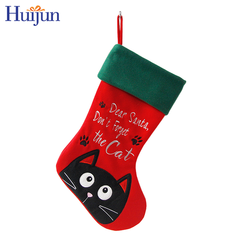 18inch Large Embroidered Pet Christmas Stocking For Christmas Decoration Xmas Tree Hanging