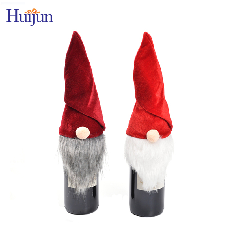 Wholesale High Quality Gnome Wine Bottle Cover Christmas Decoration Wine Gift Cover Wine Bottle Topper