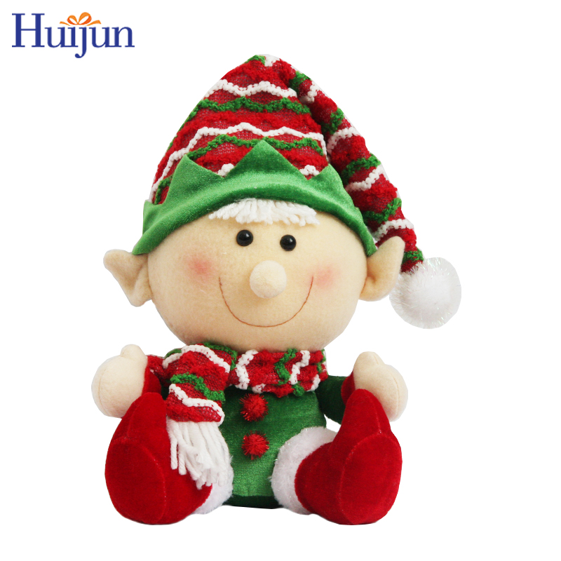 Lovely Decorative Soft Plush Stuffed Christmas Elf Doll Toy Tabletop Ornament Xmas Decoration