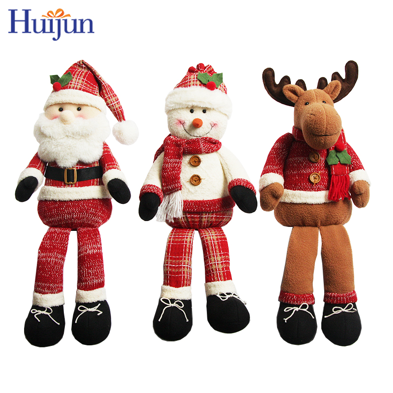 Traditional Handmade Santa Claus & Snowman & Reindeer Design Christmas Themed Doll Figurines Collection Decoration