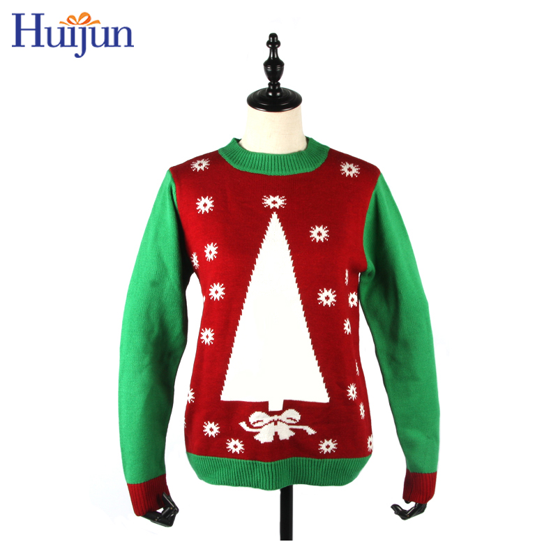 Red and Green Christmas Tree Ugly Sweater Christmas Jumper