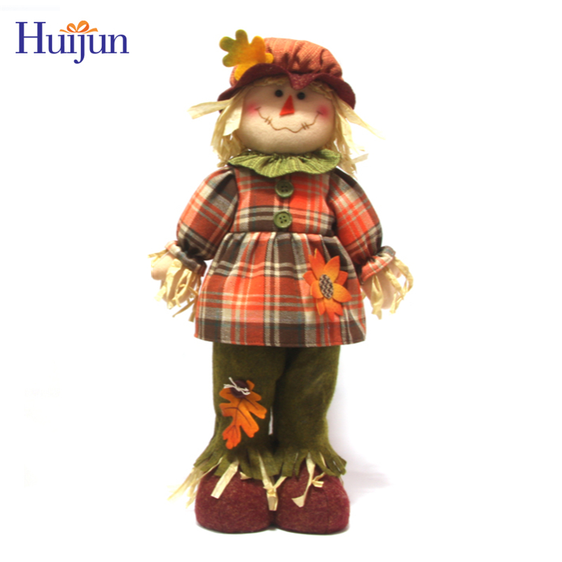 Manufacturer Wholesale Boy and Girl Harvest Scarecrow Standing Decoration Fall