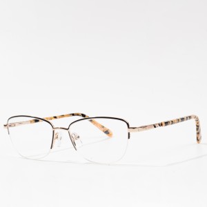 Metal Frames glasses Anti Blue Light Optical Women Half Rim Eyeglasses