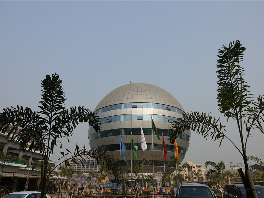Bangladesh Dome Steel Building with Aluminium Panel and Glass Cladding (1)