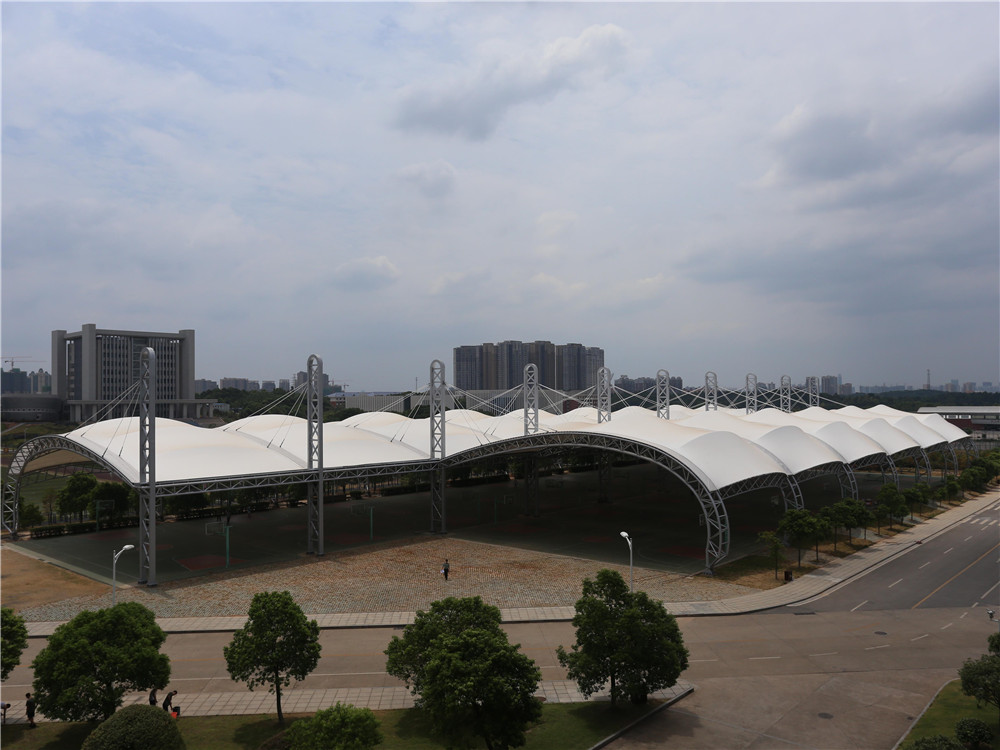 Large span  Steel Truss with PVDF  membrane structure for National University of Defense Technology  (5)