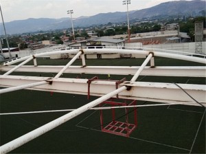 Large span steel PVDF membrane structure for stadium bleach in Nicaragua