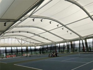 Steel Truss PVDF membrane structure Roof For Tennis Stadium