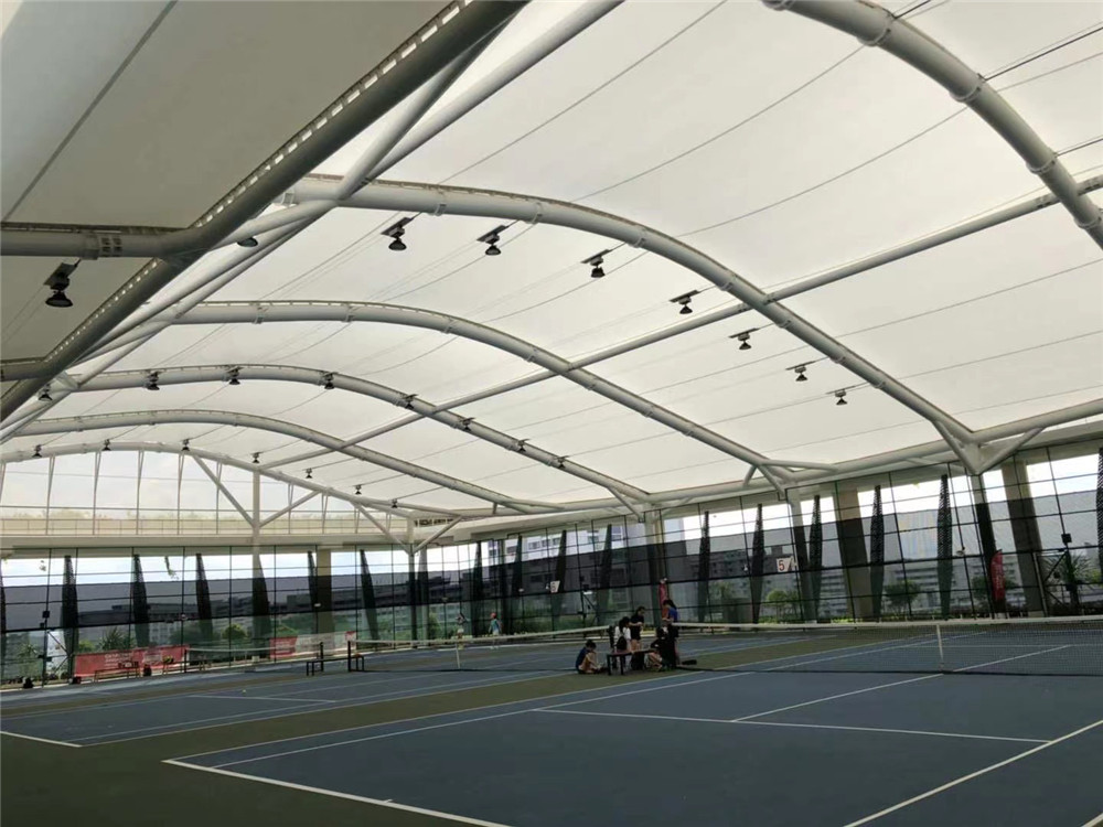 Steel Truss PVDF membrane structure Roof For Tennis Stadium Featured Image