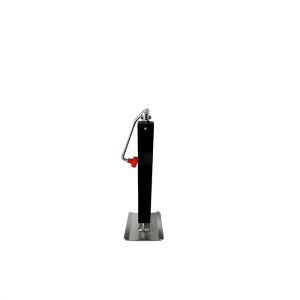 Side wind square tube trailer jack with drop leg