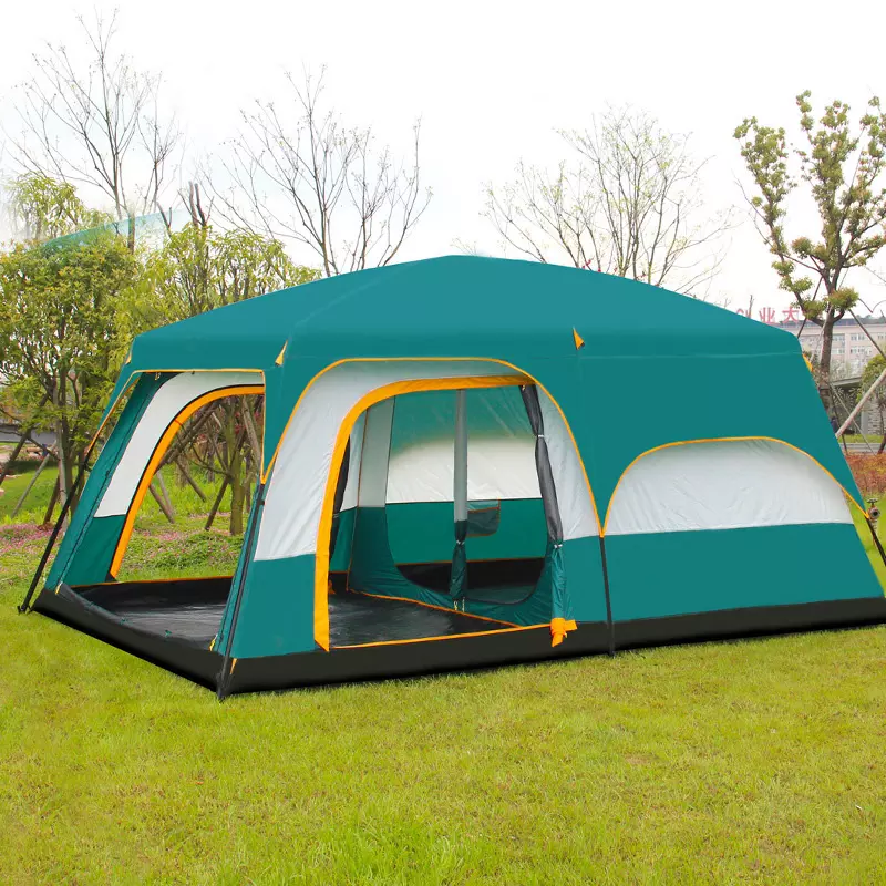 Lulusky L Size Ultralarge 6 10 12 Double Layer Outdoor 2living Rooms and 1hall Family Camping Tent In Top Quality Large Space