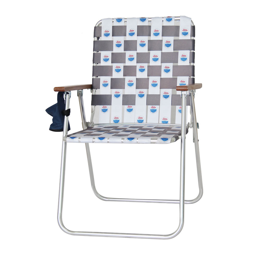 Lulusky New Design Aluminum Webbed Beach Chairs Camping Chair with Cup Holder STY004