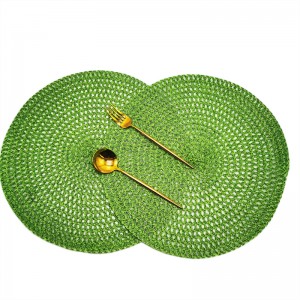 HLXM Cotton Yarn Indoor Or Outdoor Braided Non-Slip, Heat- Resistant Round Place Mats for Dining Table