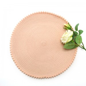 HLXM Cotton Yarn Indoor Or Outdoor Braided Non-Slip,  Heat- Resistant Round Place Mats for Dining Table.