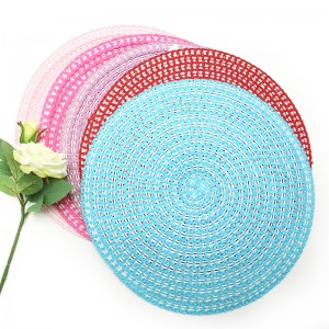 New Paper Yarn Indoor Or Outdoor Braided Non-Slip, Heat- Resistant Round Place Mats for Dining table.