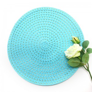 New Paper Yarn with Lurex Indoor Or Outdoor Braided Non-Slip, Heat- Resistant Round Place Mats for Dining table.